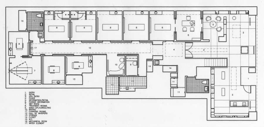floor plan for a spa