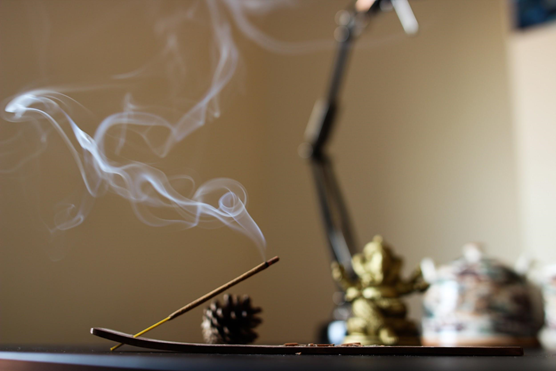 incense in a spa setting